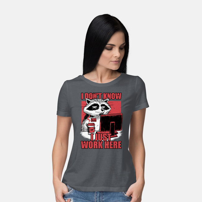 Raccoon Tired Work-Womens-Basic-Tee-Studio Mootant