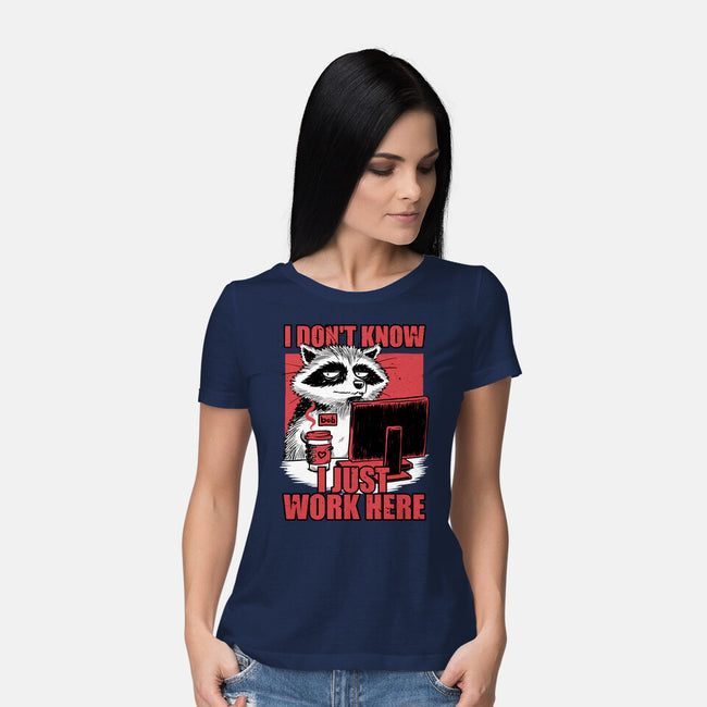 Raccoon Tired Work-Womens-Basic-Tee-Studio Mootant