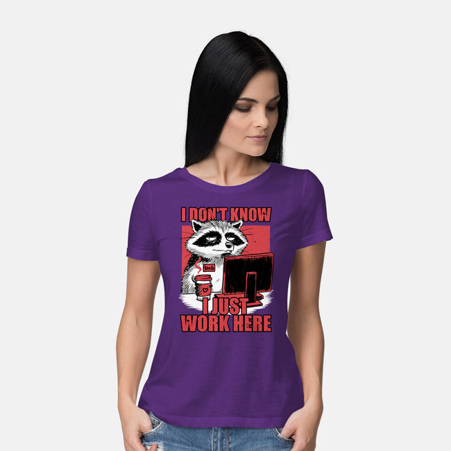 Raccoon Tired Work-Womens-Basic-Tee-Studio Mootant