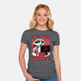Raccoon Tired Work-Womens-Fitted-Tee-Studio Mootant
