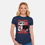 Raccoon Tired Work-Womens-Fitted-Tee-Studio Mootant