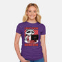 Raccoon Tired Work-Womens-Fitted-Tee-Studio Mootant