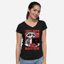 Raccoon Tired Work-Womens-V-Neck-Tee-Studio Mootant