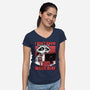 Raccoon Tired Work-Womens-V-Neck-Tee-Studio Mootant