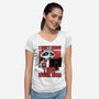 Raccoon Tired Work-Womens-V-Neck-Tee-Studio Mootant