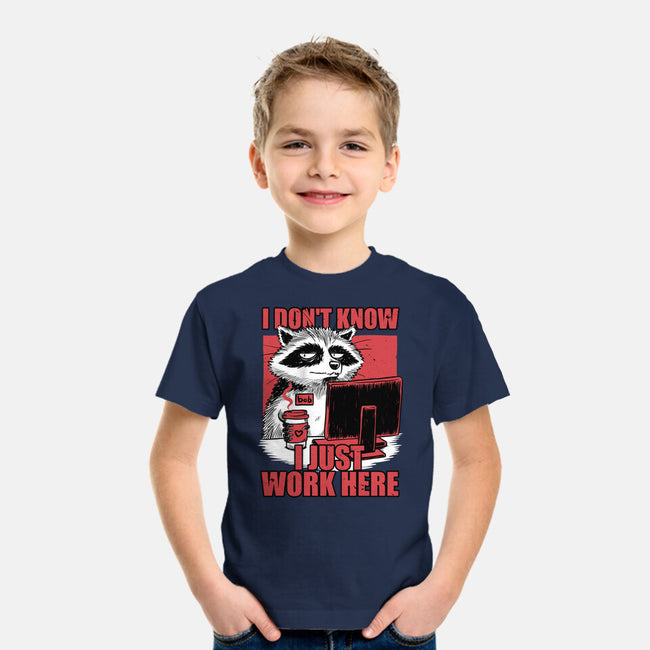 Raccoon Tired Work-Youth-Basic-Tee-Studio Mootant