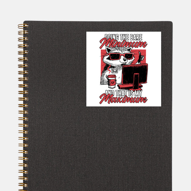 Raccoon Minimun Work-None-Glossy-Sticker-Studio Mootant