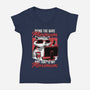 Raccoon Minimun Work-Womens-V-Neck-Tee-Studio Mootant