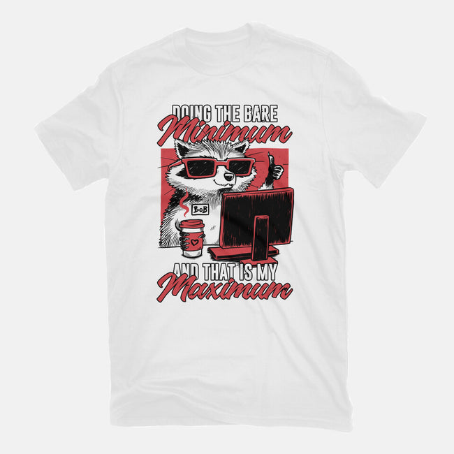 Raccoon Minimun Work-Womens-Fitted-Tee-Studio Mootant