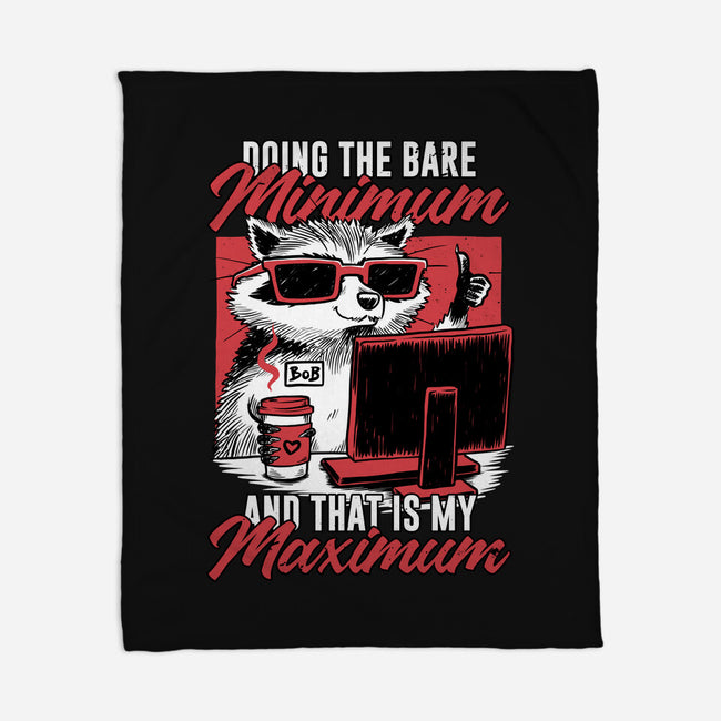 Raccoon Minimun Work-None-Fleece-Blanket-Studio Mootant