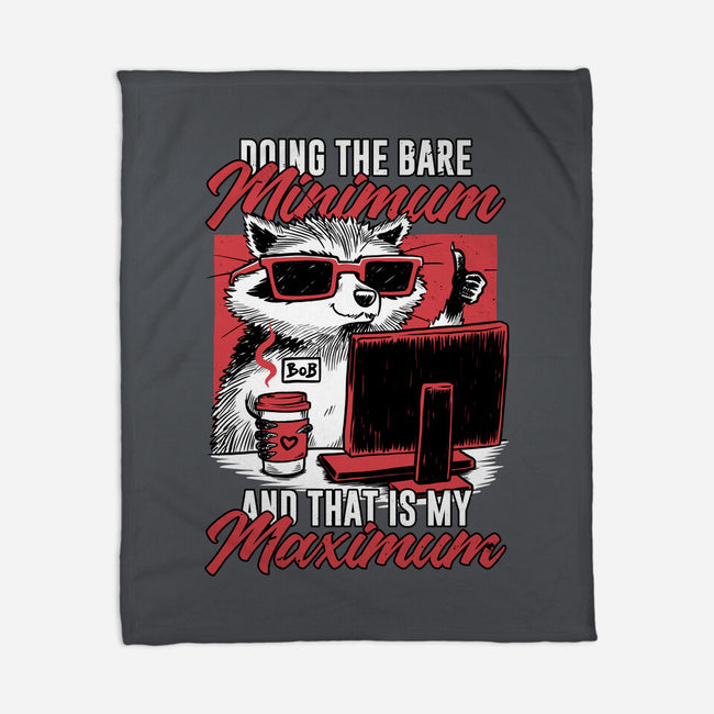 Raccoon Minimun Work-None-Fleece-Blanket-Studio Mootant