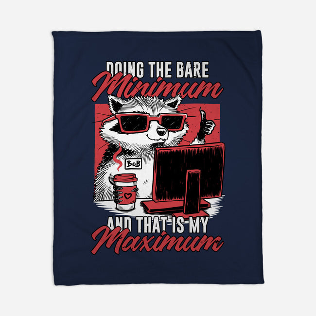 Raccoon Minimun Work-None-Fleece-Blanket-Studio Mootant