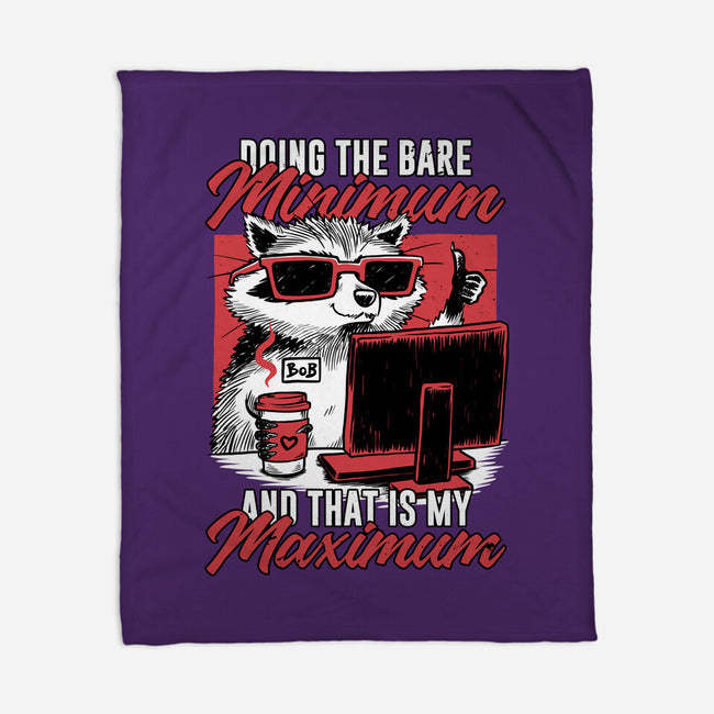 Raccoon Minimun Work-None-Fleece-Blanket-Studio Mootant