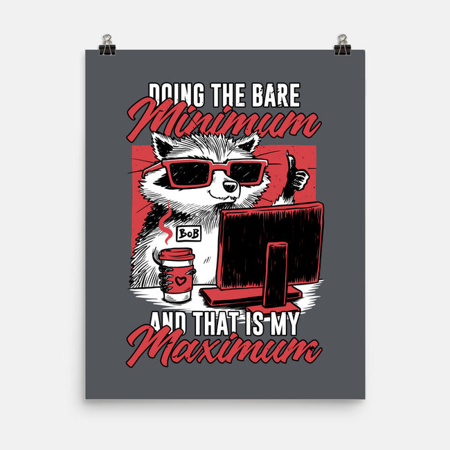 Raccoon Minimun Work-None-Matte-Poster-Studio Mootant