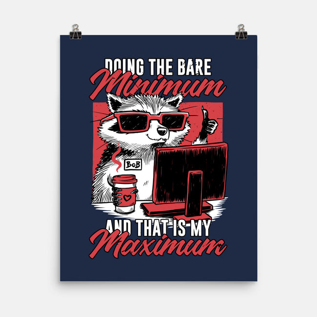 Raccoon Minimun Work-None-Matte-Poster-Studio Mootant