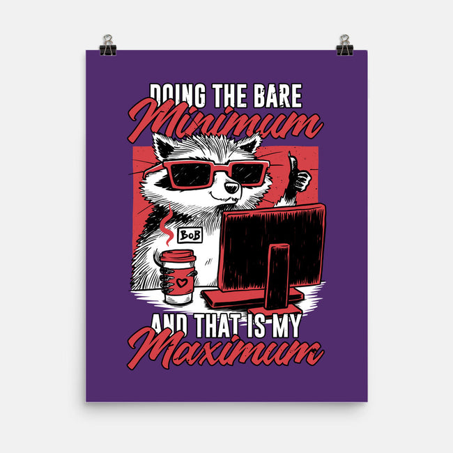Raccoon Minimun Work-None-Matte-Poster-Studio Mootant