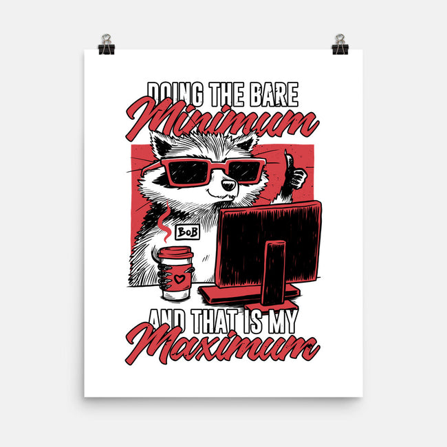 Raccoon Minimun Work-None-Matte-Poster-Studio Mootant