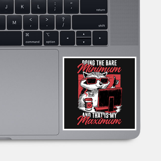 Raccoon Minimun Work-None-Glossy-Sticker-Studio Mootant
