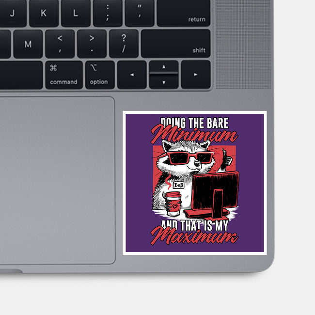 Raccoon Minimun Work-None-Glossy-Sticker-Studio Mootant