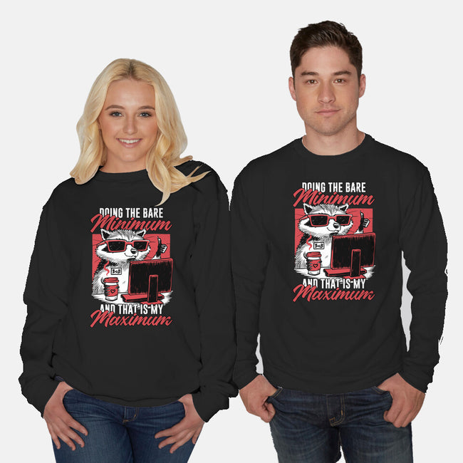 Raccoon Minimun Work-Unisex-Crew Neck-Sweatshirt-Studio Mootant