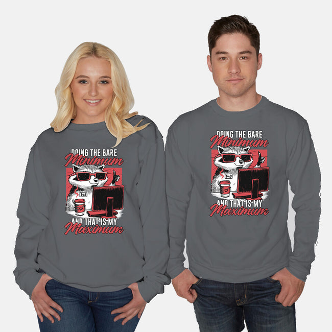 Raccoon Minimun Work-Unisex-Crew Neck-Sweatshirt-Studio Mootant