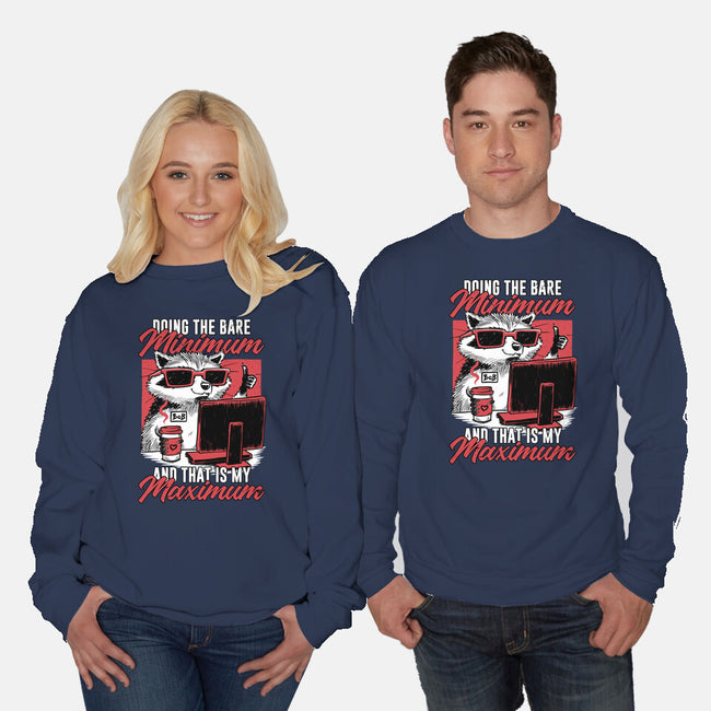 Raccoon Minimun Work-Unisex-Crew Neck-Sweatshirt-Studio Mootant