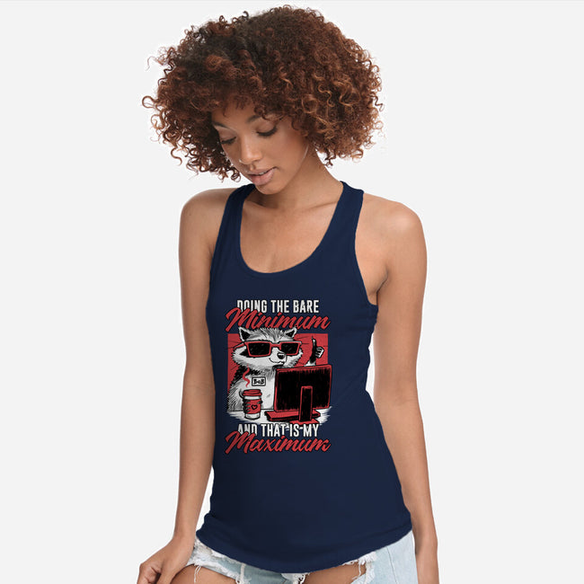 Raccoon Minimun Work-Womens-Racerback-Tank-Studio Mootant