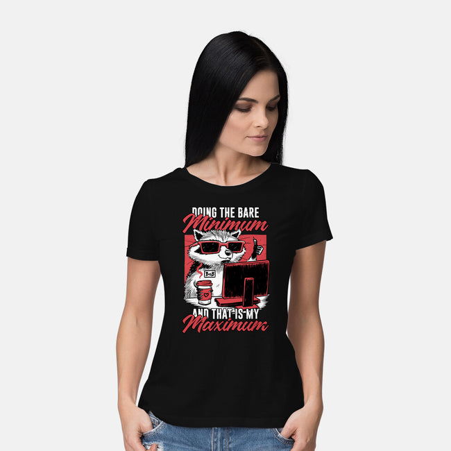 Raccoon Minimun Work-Womens-Basic-Tee-Studio Mootant