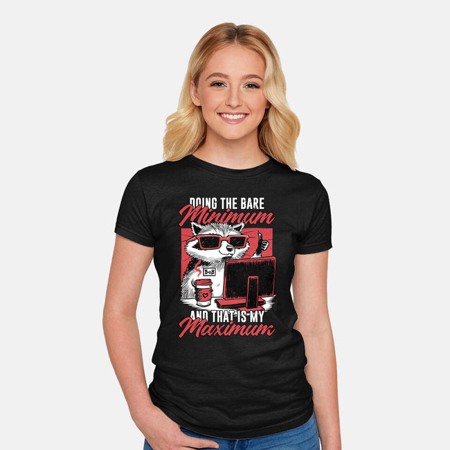 Raccoon Minimun Work-Womens-Fitted-Tee-Studio Mootant