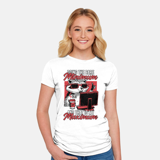 Raccoon Minimun Work-Womens-Fitted-Tee-Studio Mootant