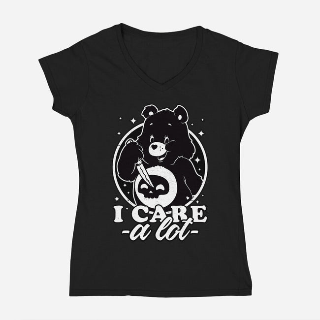 Cute Death Bear-Womens-V-Neck-Tee-Studio Mootant