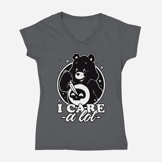 Cute Death Bear-Womens-V-Neck-Tee-Studio Mootant