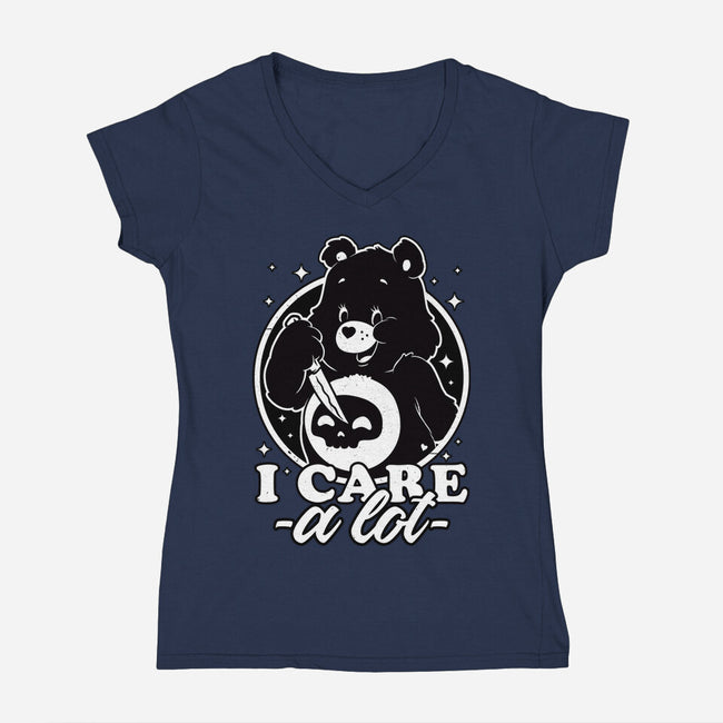 Cute Death Bear-Womens-V-Neck-Tee-Studio Mootant