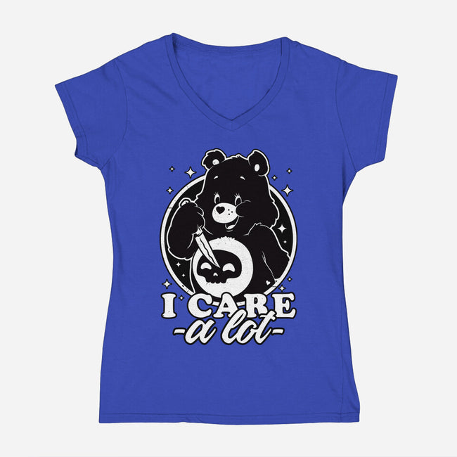 Cute Death Bear-Womens-V-Neck-Tee-Studio Mootant