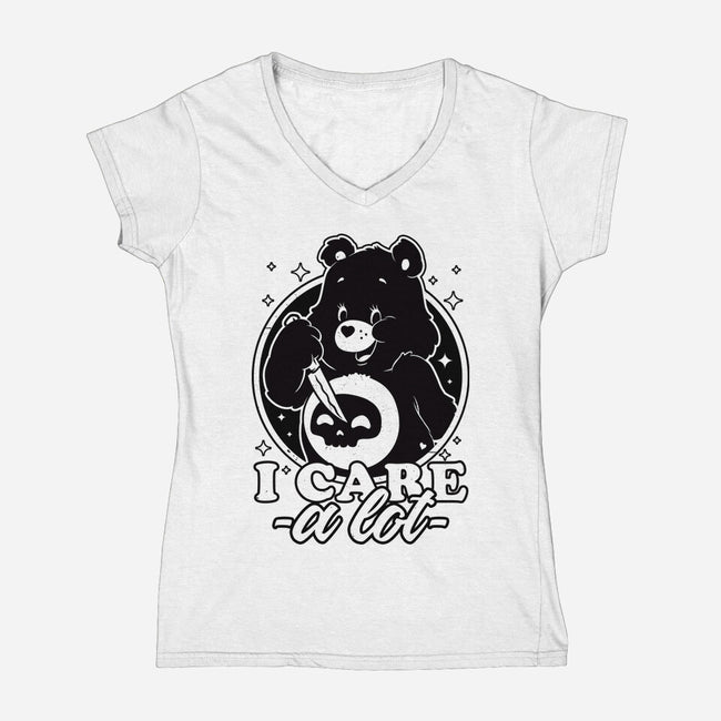 Cute Death Bear-Womens-V-Neck-Tee-Studio Mootant