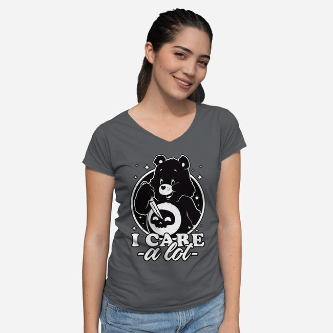 Cute Death Bear-Womens-V-Neck-Tee-Studio Mootant
