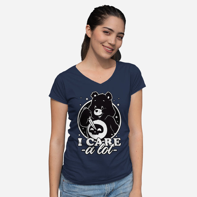 Cute Death Bear-Womens-V-Neck-Tee-Studio Mootant
