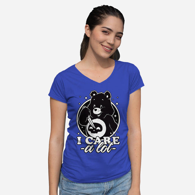 Cute Death Bear-Womens-V-Neck-Tee-Studio Mootant