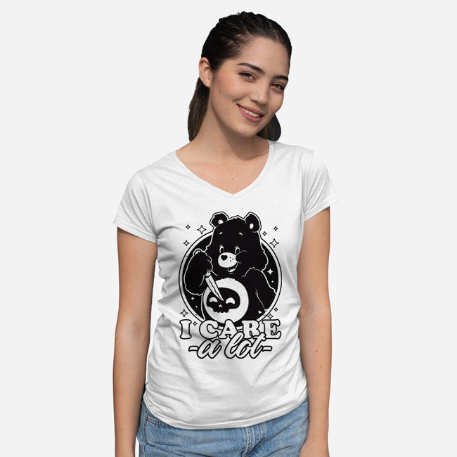 Cute Death Bear-Womens-V-Neck-Tee-Studio Mootant