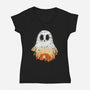 Spooky Night Landscape-Womens-V-Neck-Tee-dandingeroz