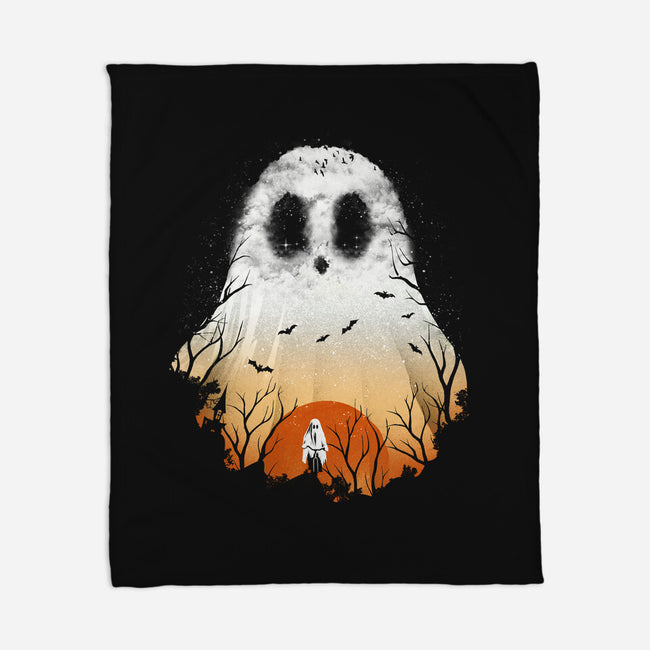 Spooky Night Landscape-None-Fleece-Blanket-dandingeroz