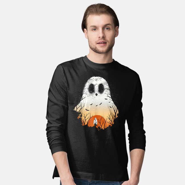 Spooky Night Landscape-Mens-Long Sleeved-Tee-dandingeroz