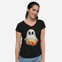 Spooky Night Landscape-Womens-V-Neck-Tee-dandingeroz