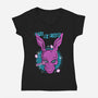 Wake Up Donnie-Womens-V-Neck-Tee-palmstreet