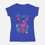 Wake Up Donnie-Womens-V-Neck-Tee-palmstreet