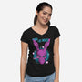Wake Up Donnie-Womens-V-Neck-Tee-palmstreet