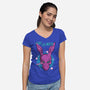Wake Up Donnie-Womens-V-Neck-Tee-palmstreet