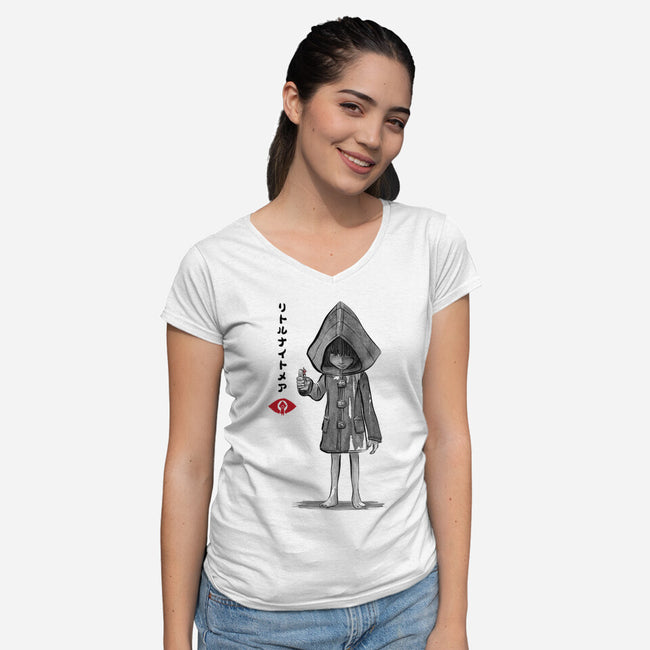 Six Sumi-e-Womens-V-Neck-Tee-DrMonekers