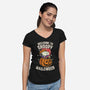 Snoopyween-Womens-V-Neck-Tee-turborat14