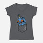 Pocket Cat-Womens-V-Neck-Tee-turborat14